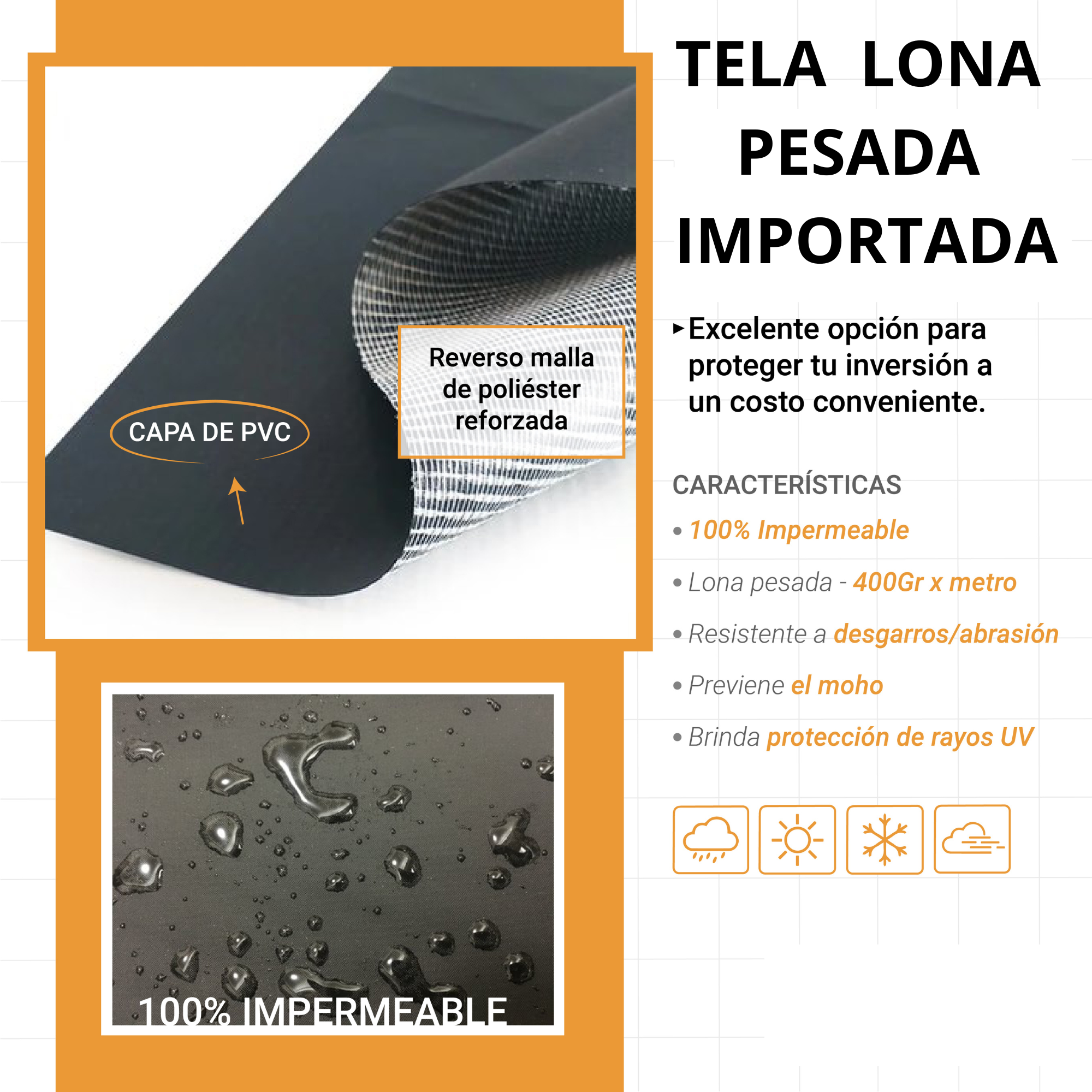 1. Lona Pesada Importada