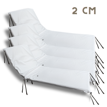 Colchoneta Para Reposera X4 Unidades 100% Impermeable (180x60x2cm)