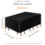 Funda Para Mesa De Jardin 100% Impermeable (220x130x65cm) - Imagen 3