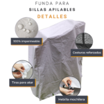 Funda Para Sillas Apilables Smile O Similar 100% Impermeable (57x75x80cm) - Imagen 4